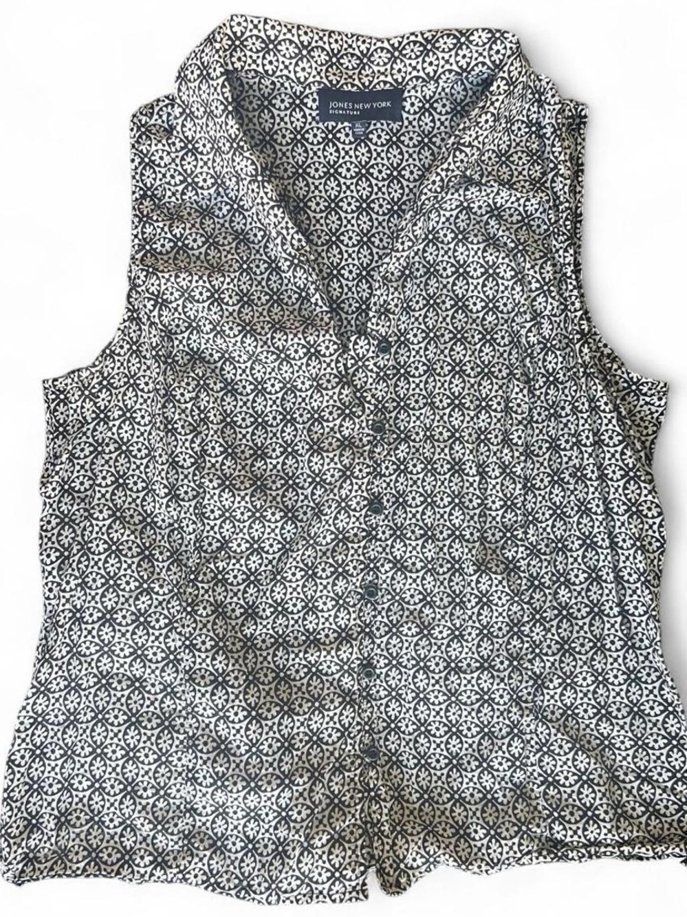 Jones New York Signature Sleeveless Women’s Button Front Blouse